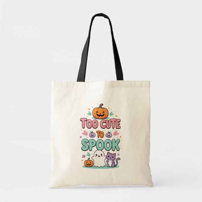 Tote Bag Trop mignon pour parler - Kawaii Pastel Halloween (Devant)