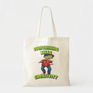 Tote Bag Trop penser tue la créativité Zombie Sewn Mouth
