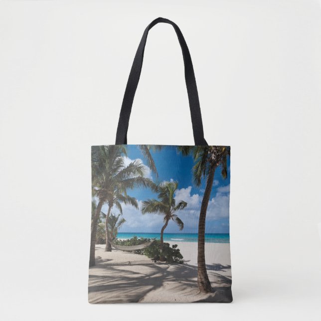 Tote Bag Tropical Beaches | Anguilla Beach, Palm Tree (Devant)