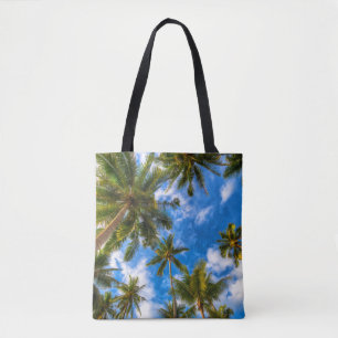 Tote Bag Tropical Beaches   Palm Trees on Blue Sky