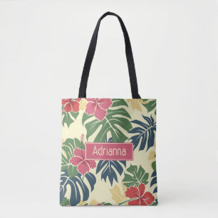 Tote Bag Tropical floral jaune