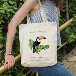 Tote Bag Tropical Rainforest Toucan Foliage Baby shower