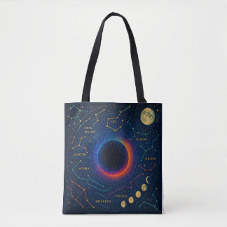 Tote Bag Trou Noir Cosmique & Constellations Art - Céleste