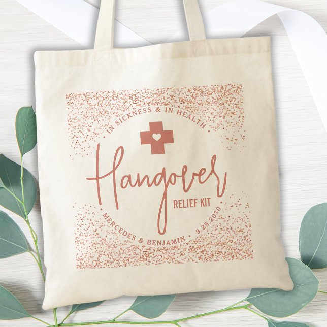 Tote Bag Trousse de secours Rose Gold Wedding Favoriser (Créateur téléchargé)