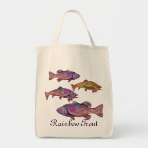 TOTE BAG TROUT RAINBOW COLORFUL