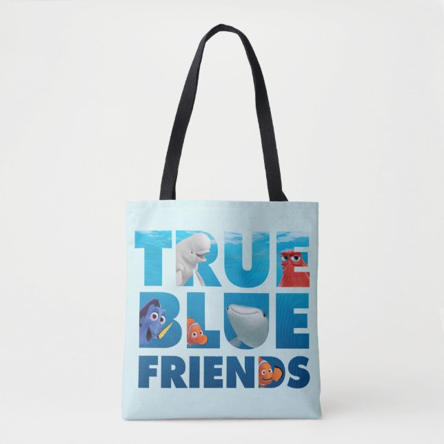Tote Bag Trouver Dory| Amis bleus véritables (Devant)