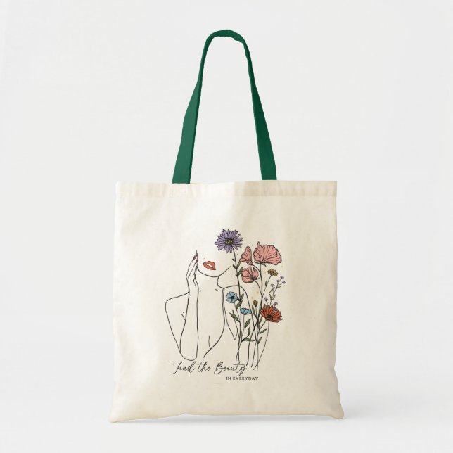 Tote Bag Trouvez La Beauté Dans La Citation Inspirationnell (Devant)