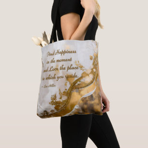 Tote Bag Trouvez le Bonheur dans le moment... Citation de L