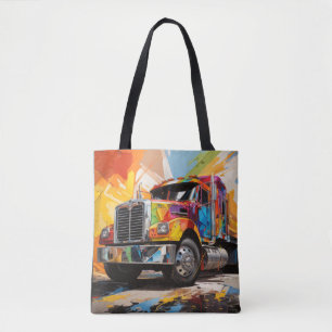 Tote Bag Truck Action Sport Peinture Art Décor Abstrait