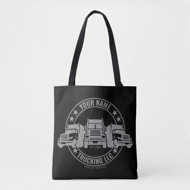 Tote Bag Trucker personnalisé Big Rig Semi Camion Camion (Devant)