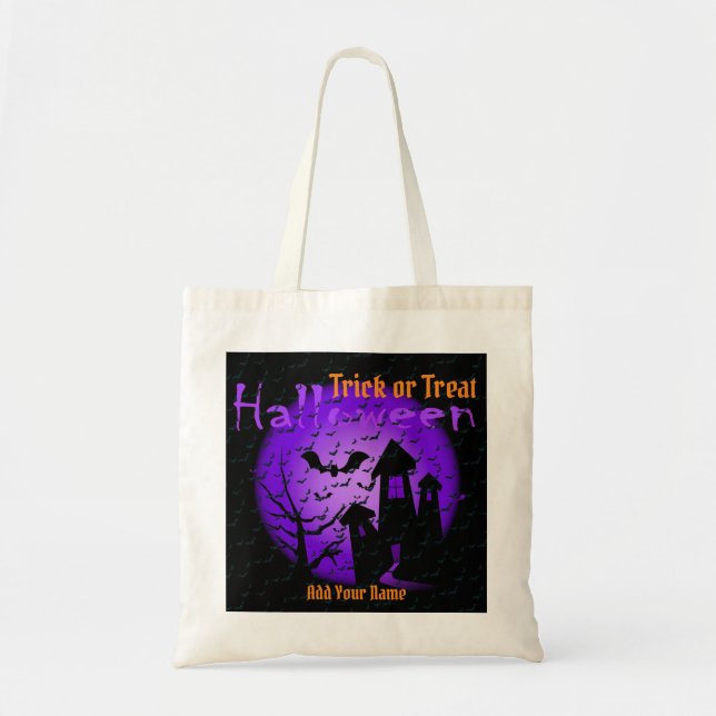 Tote Bag Trucs ou traitements Halloween heureux (Devant)