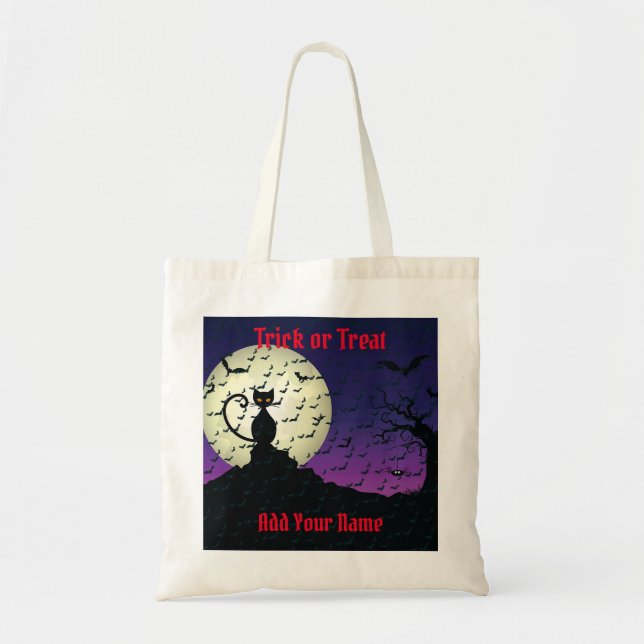 Tote Bag Trucs ou traitements Halloween heureux (Devant)