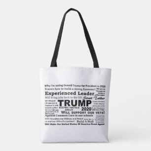 Tote Bag Trump 2020 pourquoi je vote pour l'atout 2020