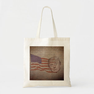 Tote Bag Trump Drapeau Conception de mur en brique Fourre-t
