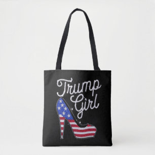 Tote Bag Trump Girl High Heel Drapeau américain Bling Patri