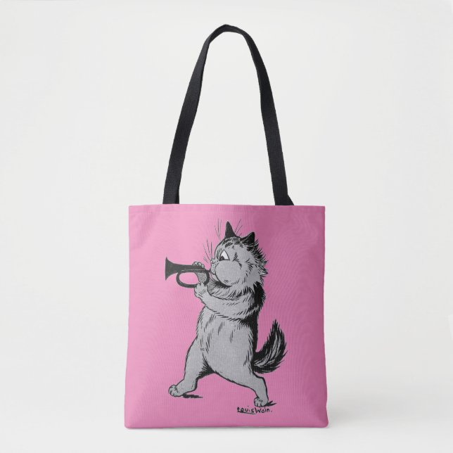Tote Bag Trumpet Player (Trumpeter) Chat, Louis Wain (Devant)