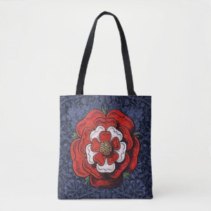 Tote Bag Tudor Rose rouge et blanc