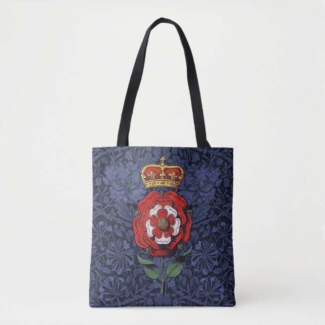 Tote Bag Tudor Rose rouge et blanc (Devant)
