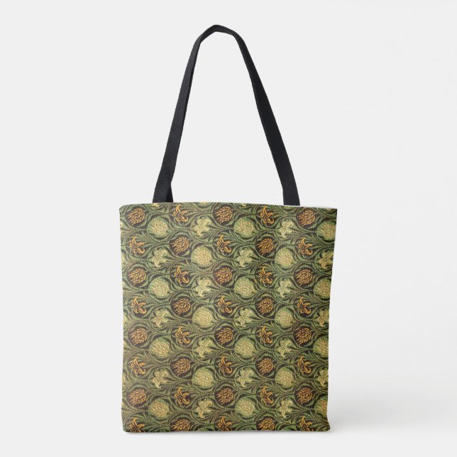 Tote Bag Tulip and Lily, famous pattern, (Dos)