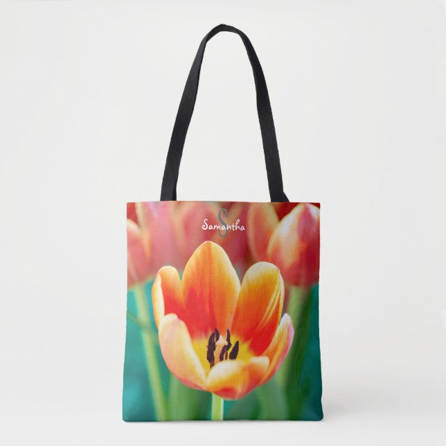 Tote Bag Tulipe orange (Devant)