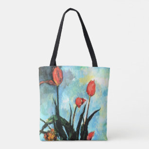 Tote Bag Tulipes dans un Vase par Paul Cezanne, Art Vintage