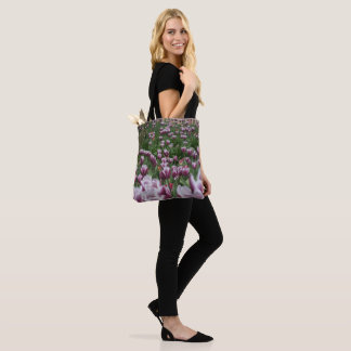 Tote Bag Tulipes violettes et blanches Fourre-tout