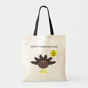 Tote Bag Turkey Time Thanksgiving Customizable Bag