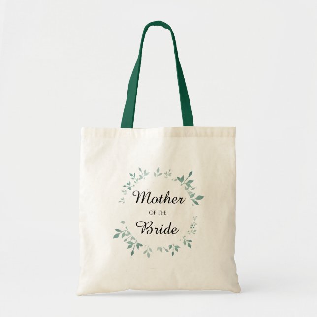 Tote Bag Turquoise Botanique Texturé Effet Mère de la marié (Devant)