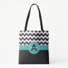 Turquoise noir Chevron