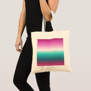 Tote Bag turquoise rose girly turquoise aqua ombre mermaid