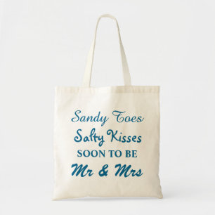 Tote Bag Turquoise Sandy Toes Salty Kisses Budget Fourre-to