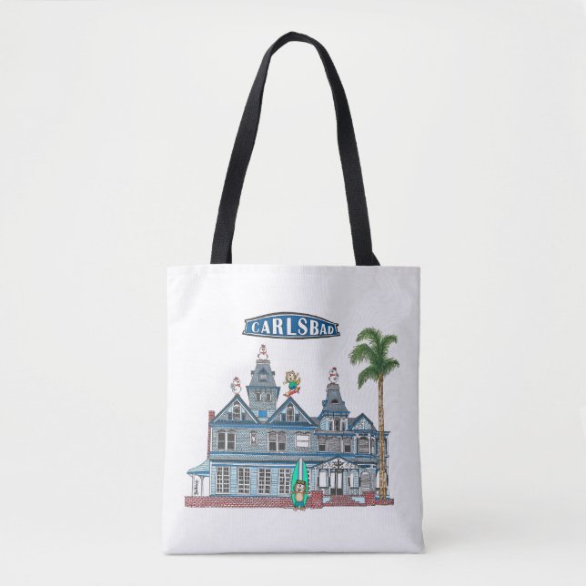 Tote Bag Twin Inns Beach City Carlsbad (Devant)