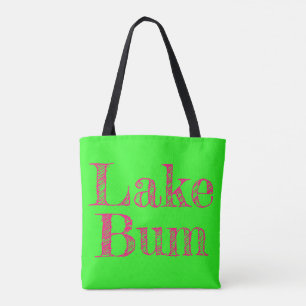 Tote Bag type de bulle du LAC rose chaud sur le vert citron