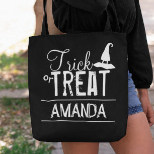 Tote Bag Typographie Casquette Halloween Trick Ou Treat Wit