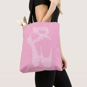 Tote Bag Typographie de chaussure de ballet personnalisée 
