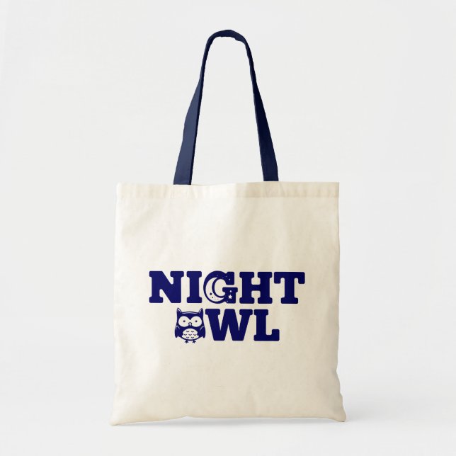 Tote Bag Typographie de la chouette de nuit - Personne du s (Devant)