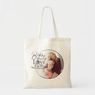 Tote Bag Typographie de photo de petite-fille minimaliste