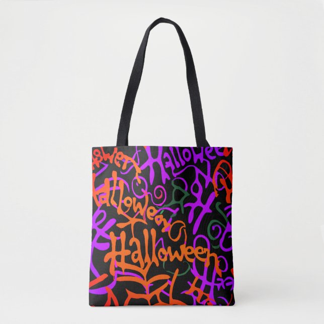 Tote Bag Typographie d'Halloween (Devant)