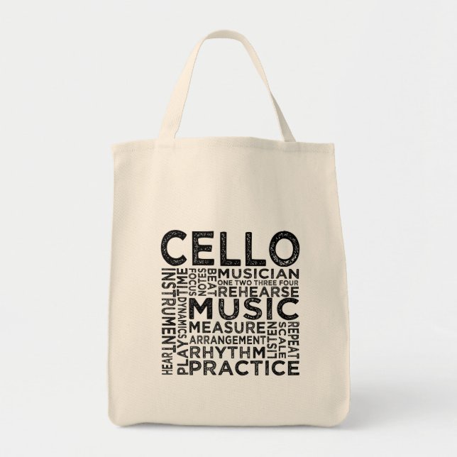 Tote Bag Typographie du Cello (Devant)