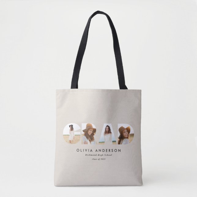 Tote Bag Typographie géométrique moderne diplôme d'arc phot (Devant)