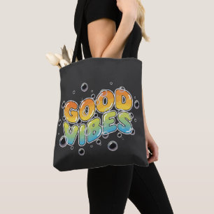 Tote Bag Typographie graffiti rétro 90 ambiance positive et