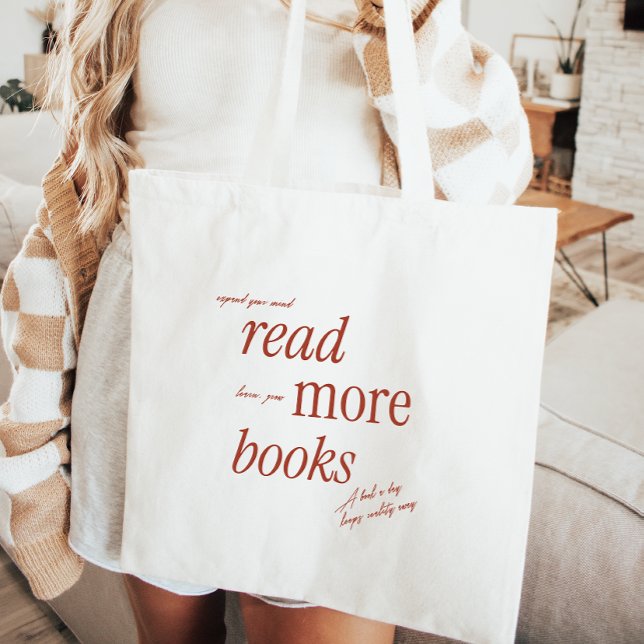 Tote Bag Typographie minimaliste rétro 'Lisez plus de livre (Créateur téléchargé)