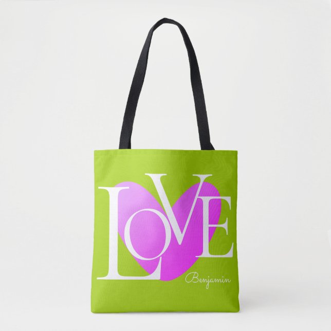 Tote Bag Typographie moderne LOVE Design de texte (Devant)