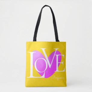 Tote Bag Typographie moderne LOVE Design de texte