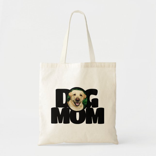 Tote Bag Typographie moderne personnalisée Chien Maman (Devant)