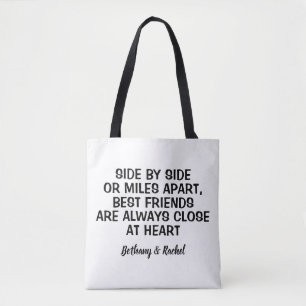 Tote Bag Typographie moderne simple BFF Meilleur Ami Photo