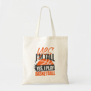 Tote Bag Typographie Oui Je Joue Au Basket