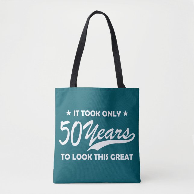 Tote Bag Typographie Rétro Anniversaire 50 Ans Drôle (Devant)