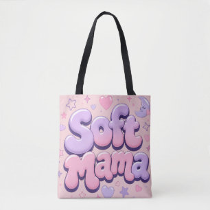 Tote Bag Typographie Rétro Douce Maman Bulle