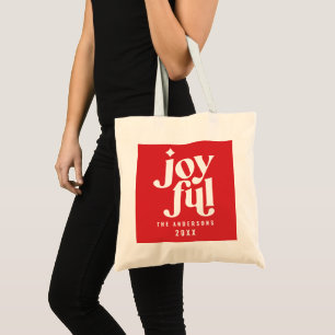 Tote Bag Typographie rouge moderne Noël